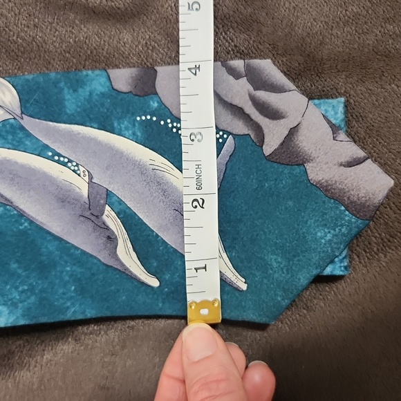 Vintage World Wildlife Fund 1991 Humpback Whale 100% Silk Mens Tie - Picture 10 of 10